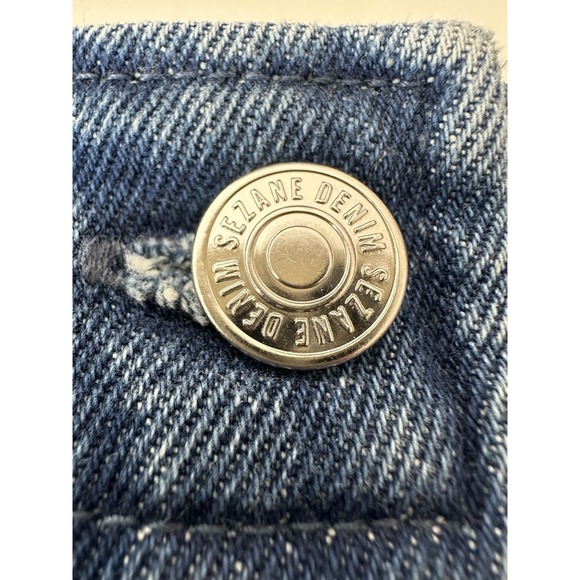 New Sezane Womens June Alexane Patchwork Skirt Size 40 US 8 Midi Straight Button - Picture 13 of 13